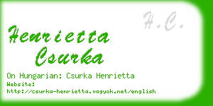 henrietta csurka business card